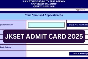 JKSET Admit Card 2025 – Exam Date @ jujset.in Download