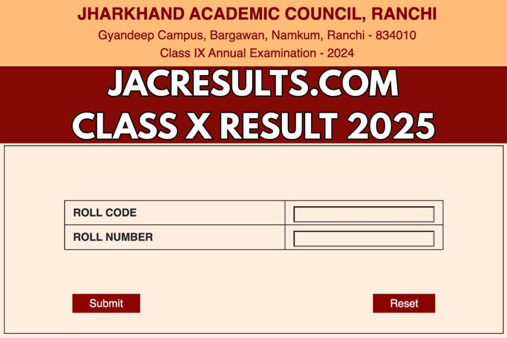 jacresults.com Class X Result 2025